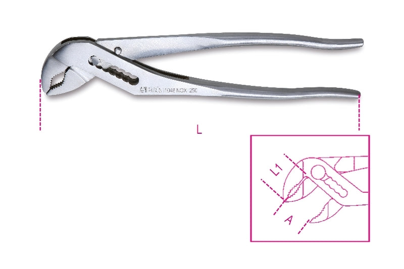 Pinza regolabile cerniera chiusa in acciaio inossidabile Beta 1048INOX