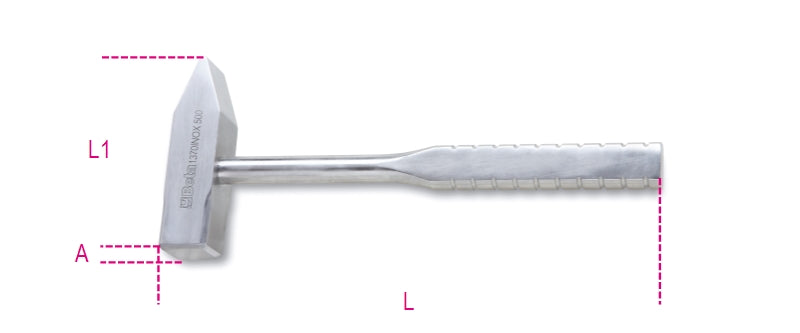 Martello tipo tedesco per meccanici in acciaio inossidabile Beta 1370INOX
