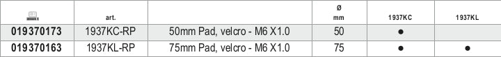 Platorello 75mm, velcro - M6 x 1.0 Beta 1937K...