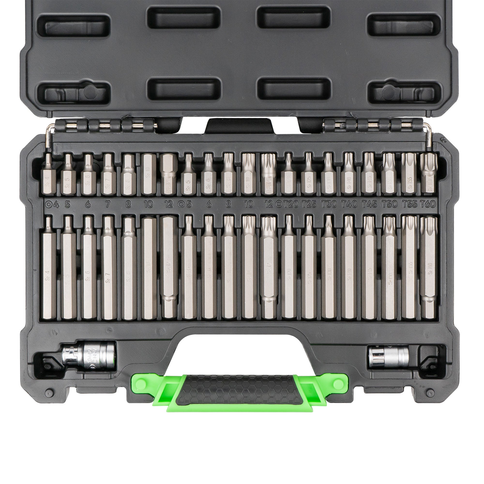 VALIGETTA DI 42 PEZZI CON INSERTI ESAGONALI, A 12 CANTI E TORX INVIOLABILI 1/2" E 3/8" 50985 JBM