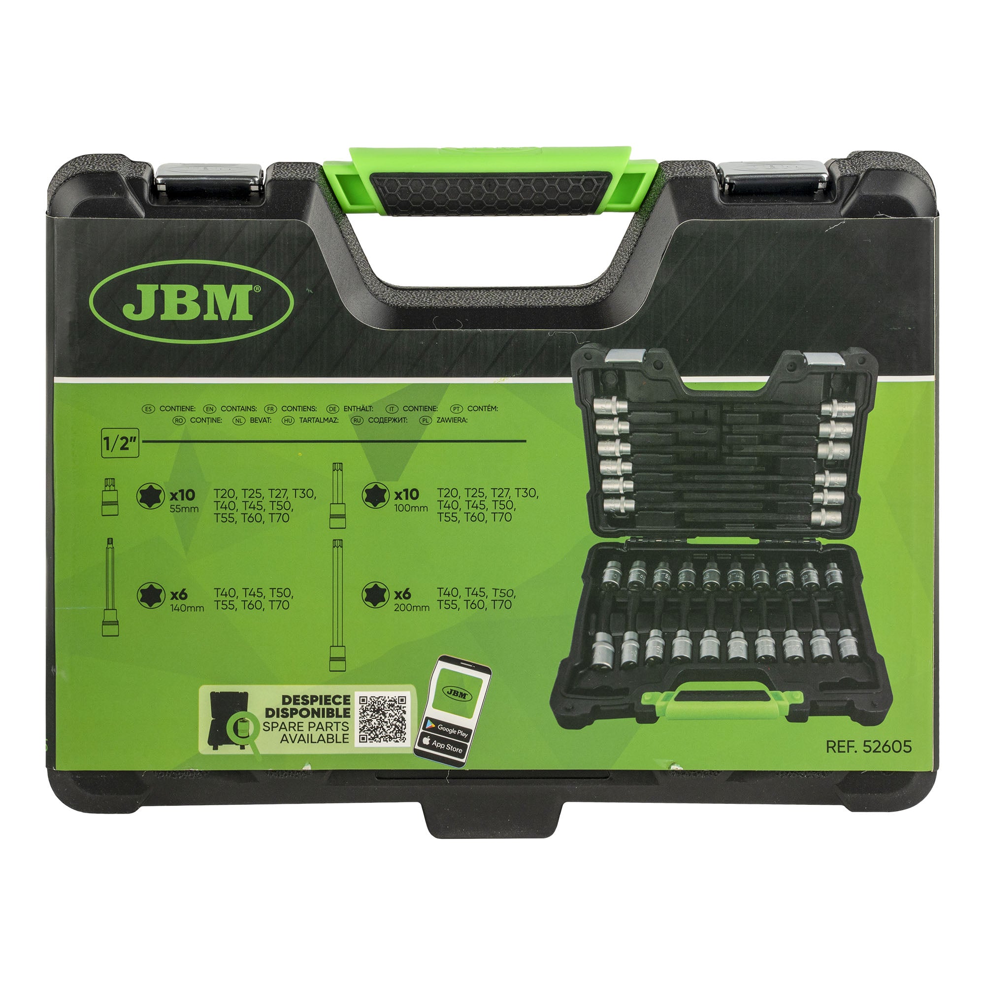 VALIGETTA DI 32 PEZZI CON INSERTI TORX 52605 JBM