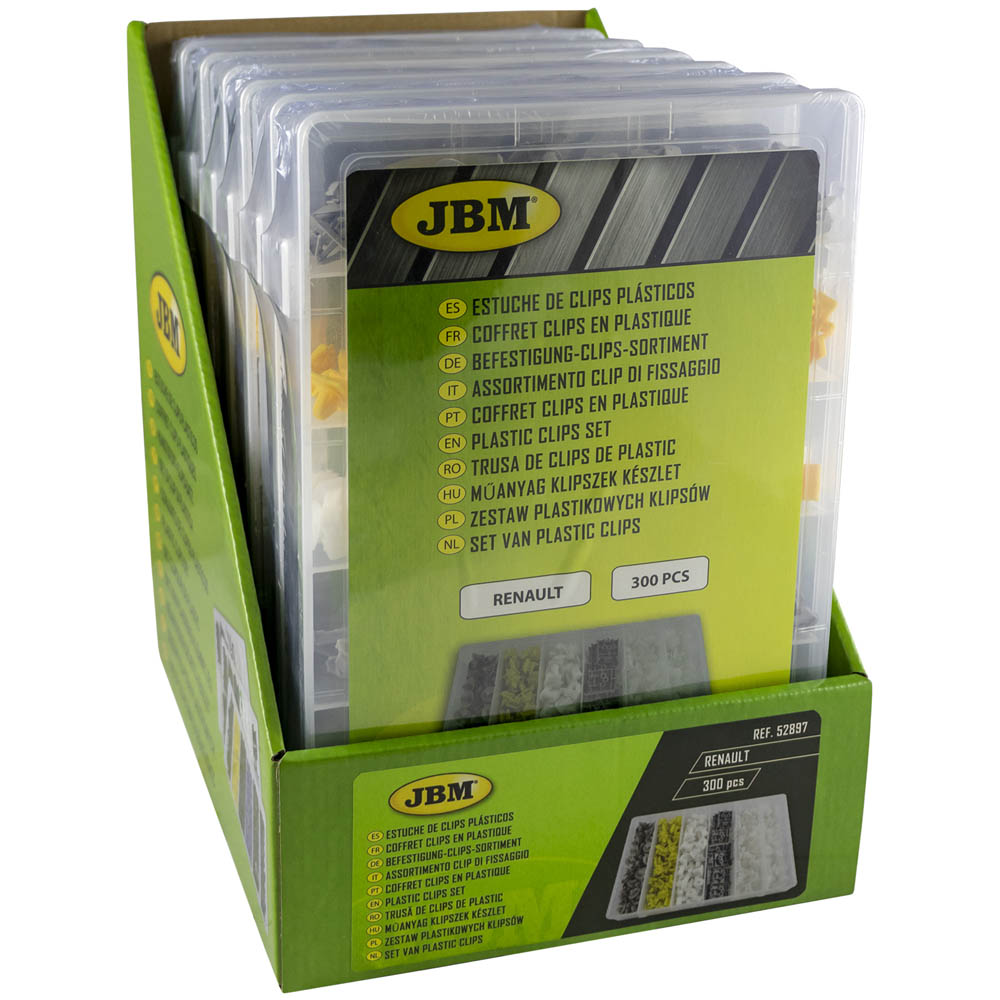 ASSORTIMENTO CLIP DI FISSAGGIO PER RENAULT 300 PEZZI 52897 JBM
