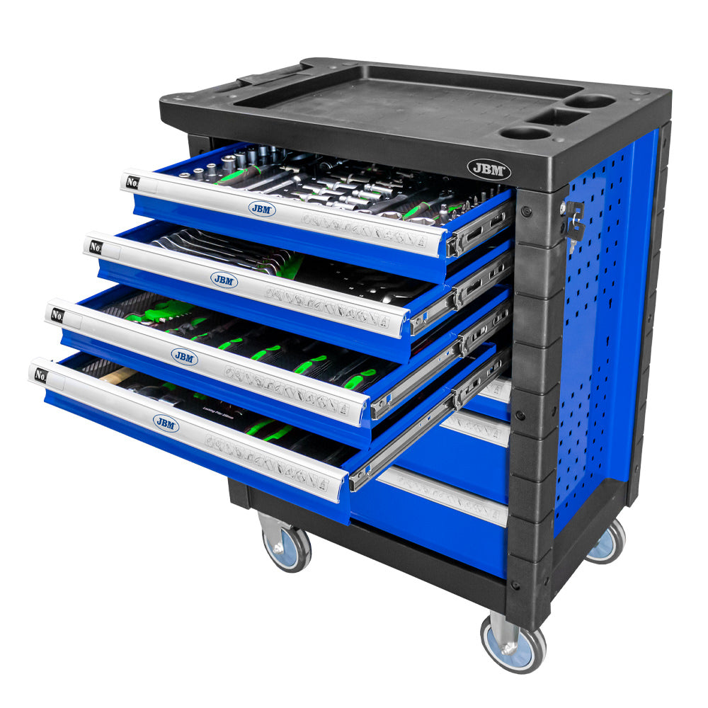 CARRELLO PORTA ATTREZZI A 7 CASSETTI BLU - ALLESTITO 53767 JBM