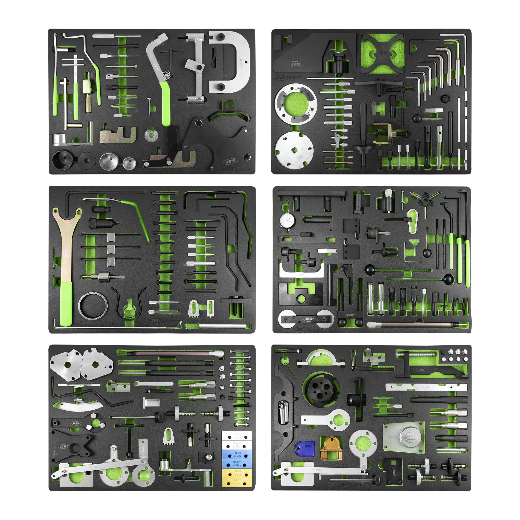 CARRELLO CON 7 CASSETTI VERDE - SPECIALE KIT MESSA IN FASE 53951 JBM