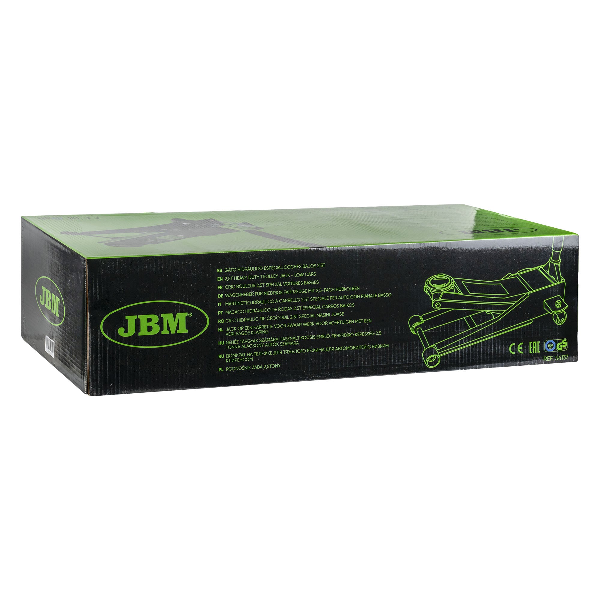MARTINETTO IDRAULICO A CARRELLO 2,5T SPECIALE PER AUTO CON PIANALE BASSO 54137 JBM