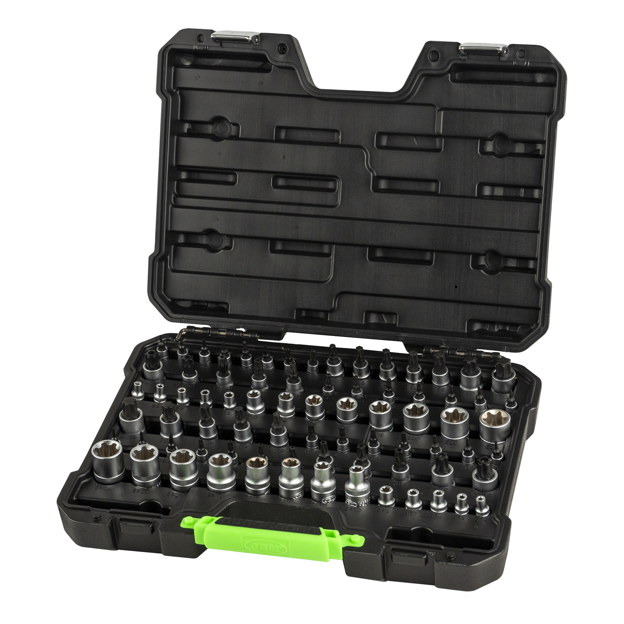 VALIGETTA DI 77 PEZZI CON BUSSOLE E INSERTI TORX/TORX PLUS 54539 JBM