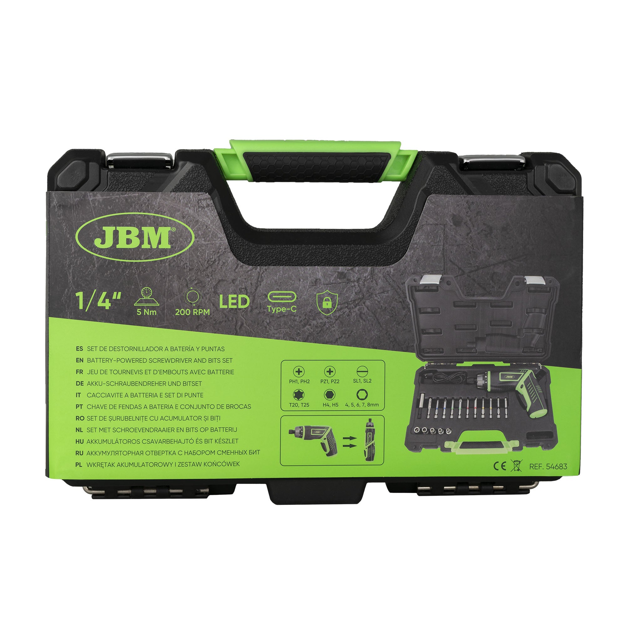 CACCIAVITE A BATTERIA E SET DI PUNTE 54683 JBM