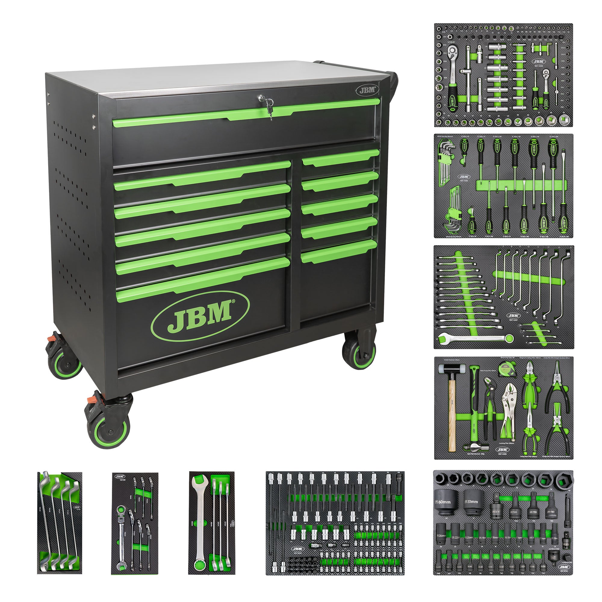 CARRELLO PORTA ATTREZZI A 11 CASSETTI - ATTREZZATO 54748 JBM