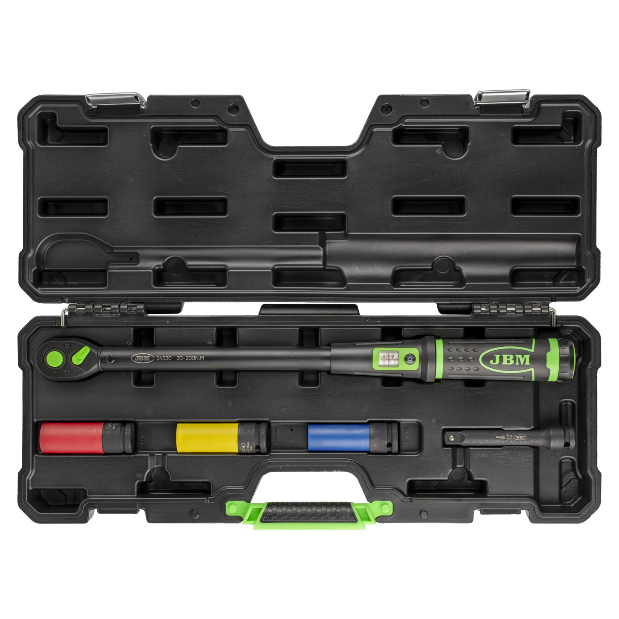 SET DI UTENSILI DA 5 PEZZI CON CHIAVE DINAMOMETRICA 1/2" E FINESTRA DI VISUALIZZAZIONE 54785 JBM