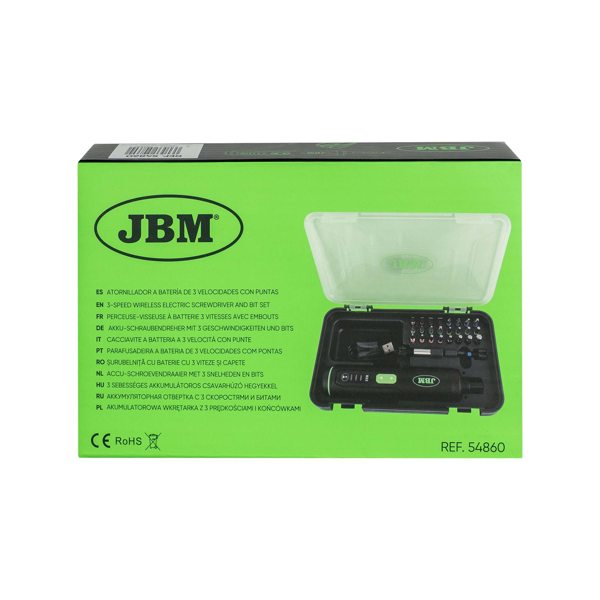 CACCIAVITE A BATTERIA A 3 VELOCITÀ CON PUNTE 54860 JBM