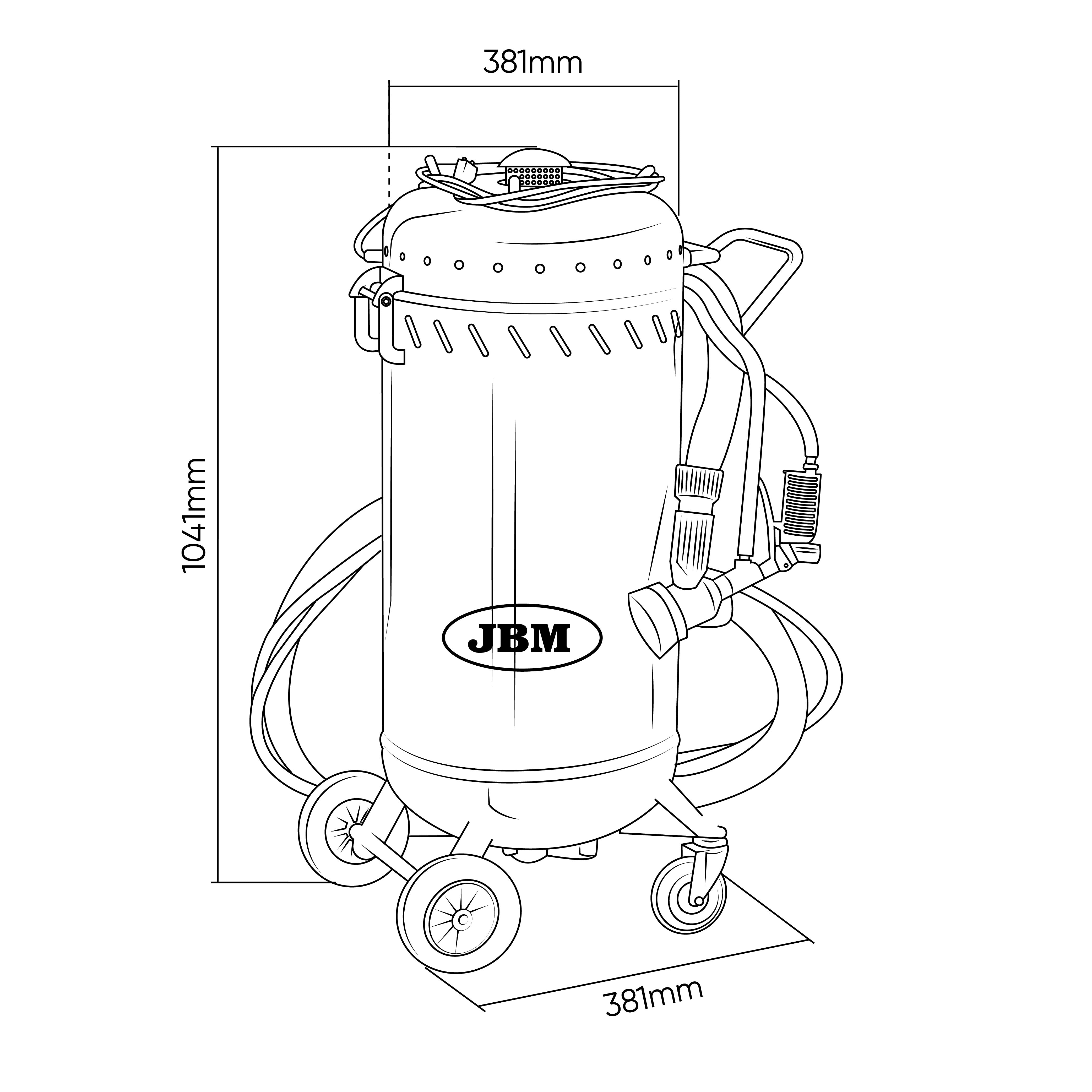 MACCHINA SABBIATRICE CON SISTEMA DI ASPIRAZIONE E VUOTO – 17L 54867 JBM