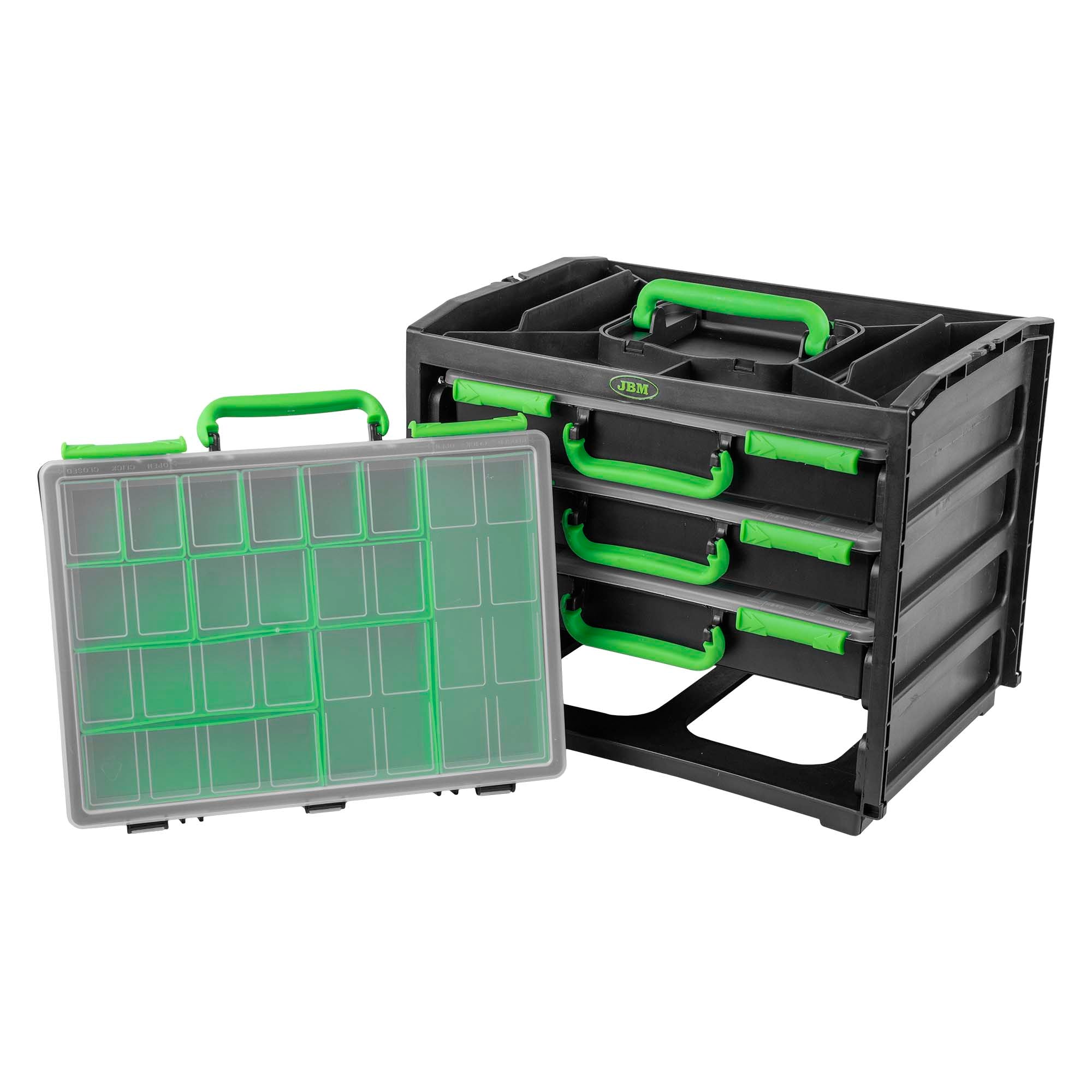 CASSA CON 4 VALIGETTE IN PLASTICA ESTRAIBILI 54969 JBM