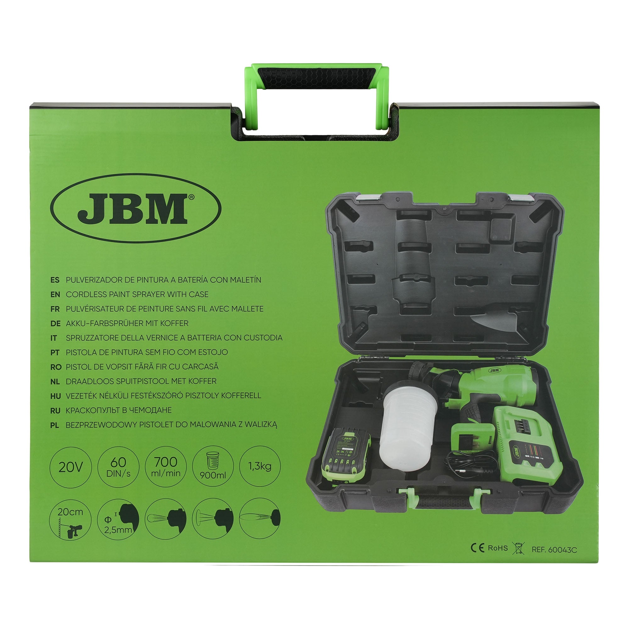 SPRUZZATORE DELLA VERNICE A BATTERIA CON CUSTODIA 60043C JBM