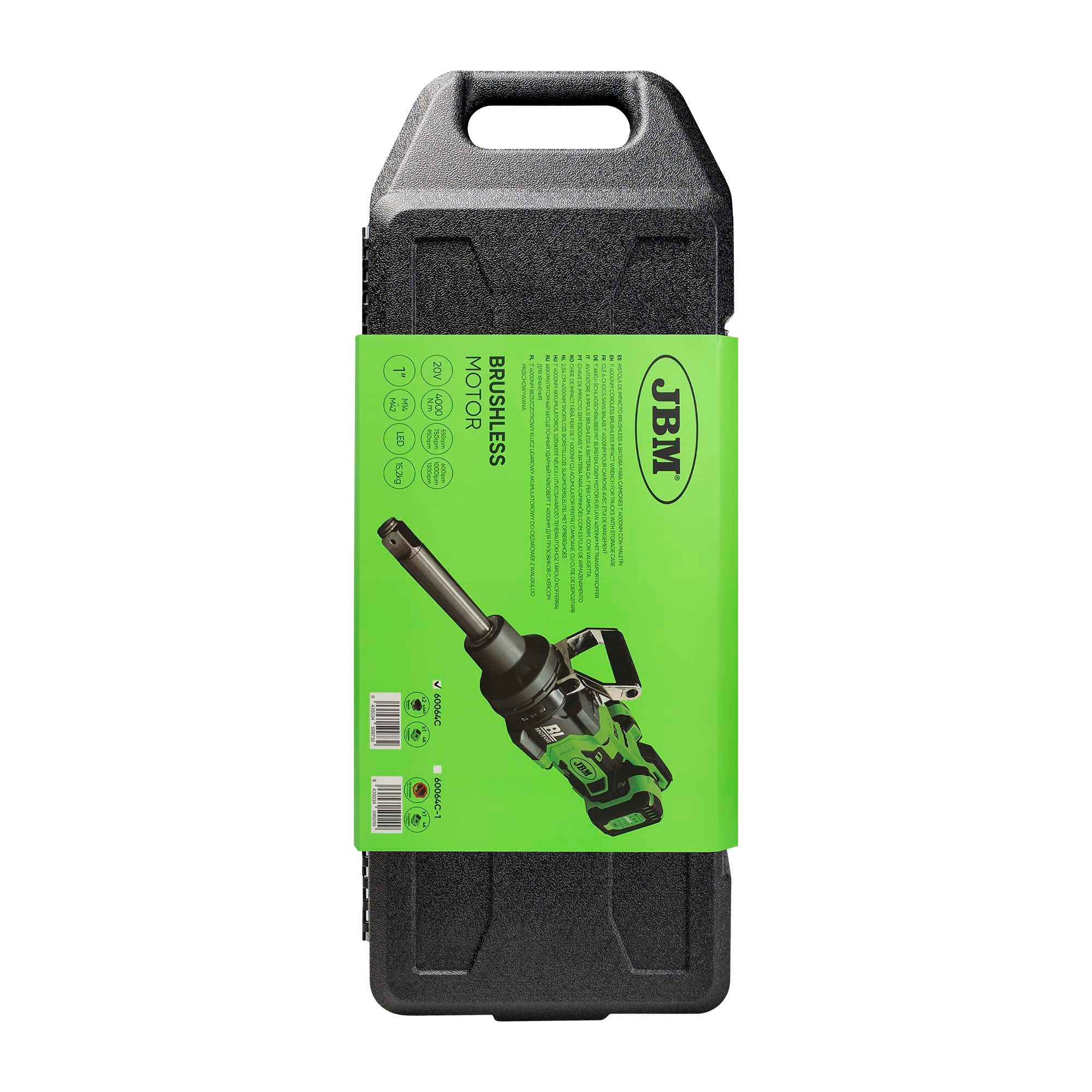 AVVITATORE AD IMPULSI BRUSHLESS A BATTERIA 1" 4000NM CON VALIGETTA CON 2 BATTERIE DA 6AH 60064C JBM
