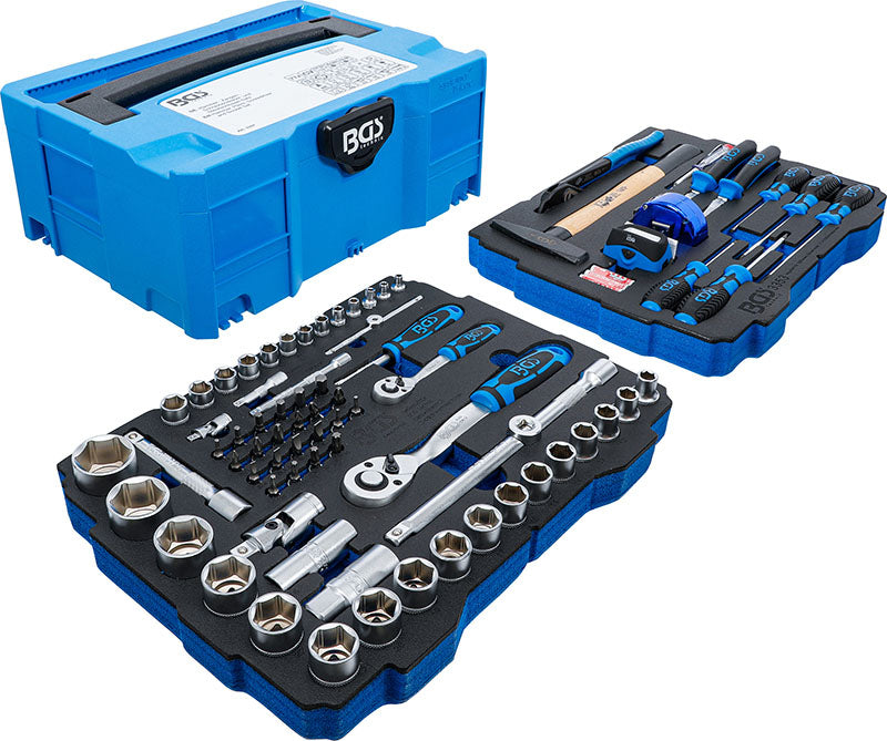 SET 77 PEZZI, UTENSILI ATT. 1/4" E 1/2", BGS SYSTAINER® BGS3357
