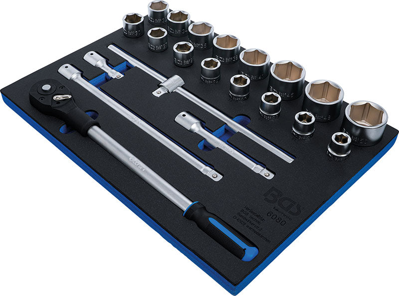 MODULO PER CARRELLO: SET DI BUSSOLE ATTACCO 3/4”, 21 PEZZI BGS6080