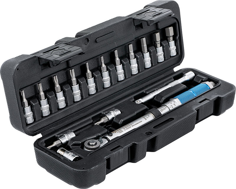 SET 16 PEZZI, CHIAVE DINAMOMETRICA ATT. 1/4”, 3 - 24 NM E ACCESSORI BGS72088