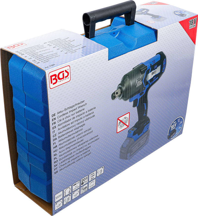 AVVITATORE A BATTERIA, 3/4”, BRUSHLESS, 1200 NM, 18 V BGS7364