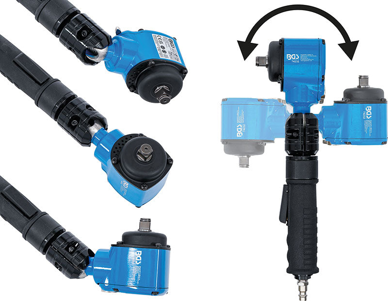 AVVITATORE AD ARIA COMPRESSA, SNODATO, CON TESTA GIREVOLE E INCLINABILE, ATT. 1/2”, 650 NM BGS74232