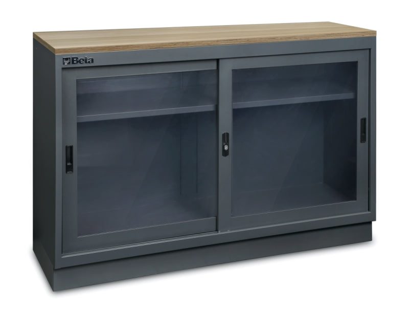 Modulo fisso da 1.360 mm con 2 ante trasparenti per arredo officina C45PRO 2.0 Beta C45PRO 2.0 MAT