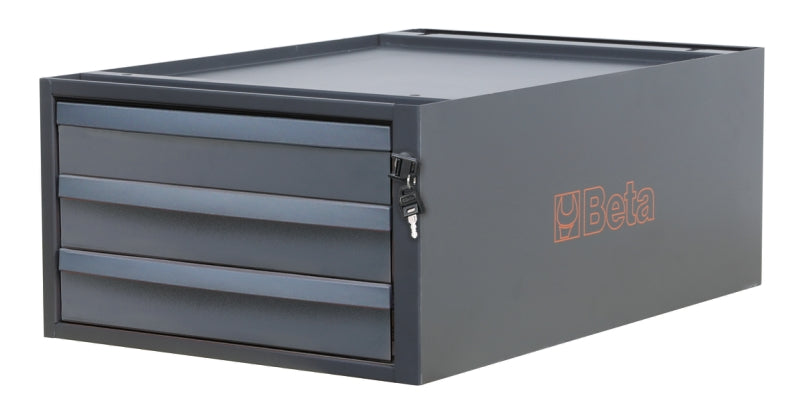 Cassettiera altezza 257 mm con 3 cassetti, per banchi componibili C58BC Beta C58CS 3C