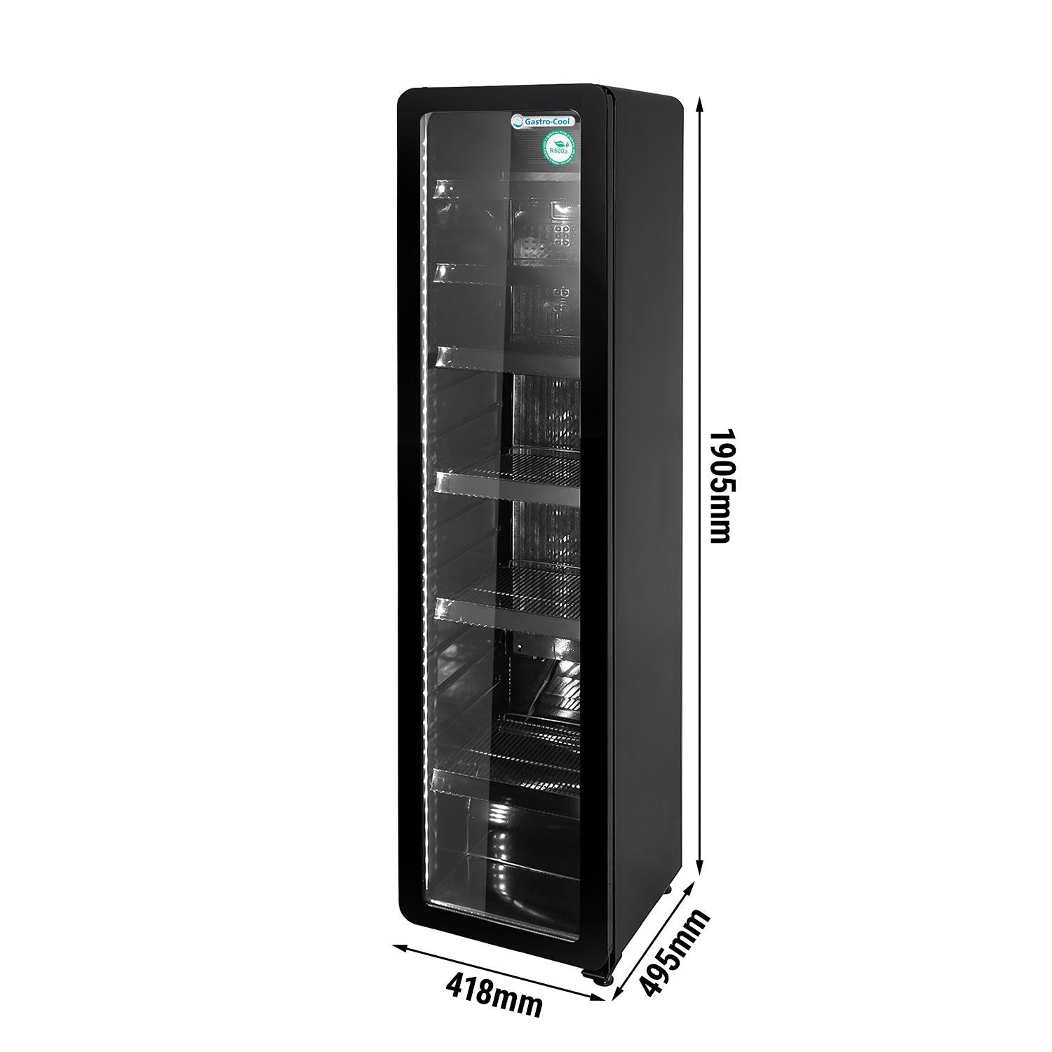 Frigorifero con porta in vetro 220 litri Full Black officina