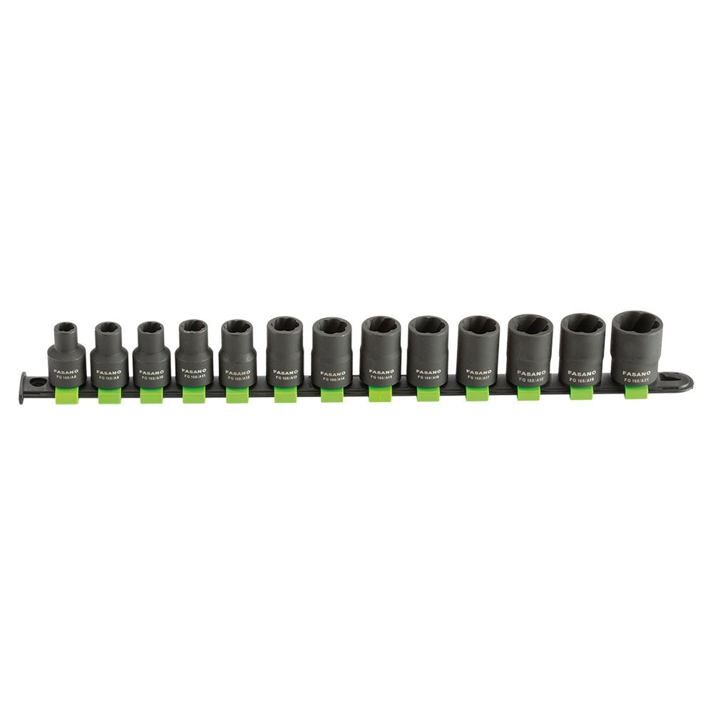 SET 5 ESTRATTORI PER DADI DESTRORSI DANNEGGIATI CON ATTACCO 1/2" Fasano FG 168A/S13