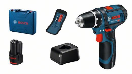 Trapano avvitatore Bosch GSR 12V-15 2x2,0 Ah professional + SET ACCESSORI