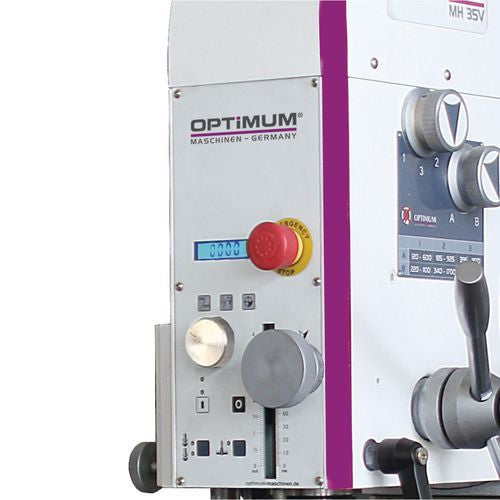 Trapano fresatrice Optimum MH 35V 1.5kW controllo elettronico della velocità