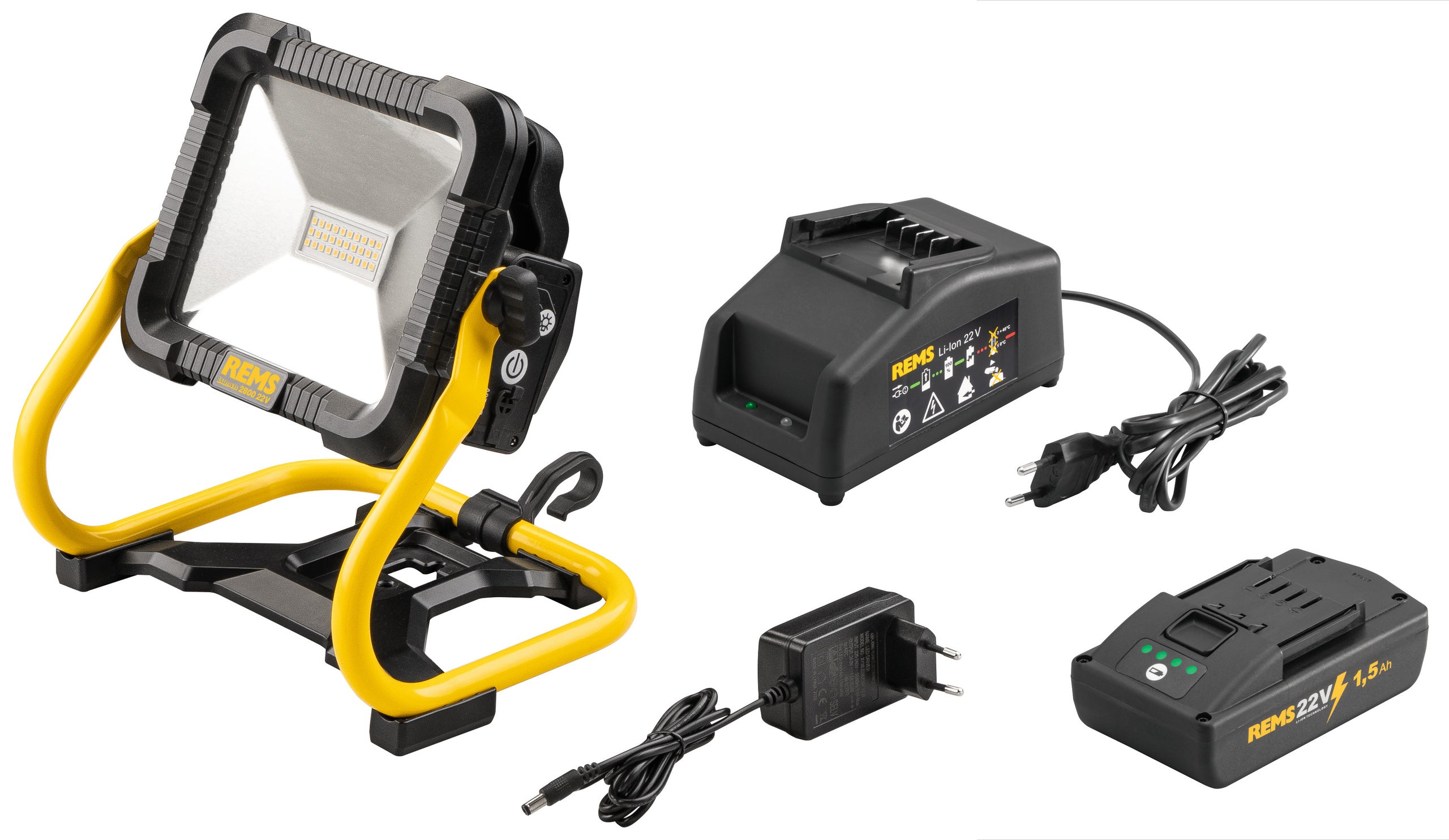Faro led cantiere Rems Lumen 2800 22v Set a batteria