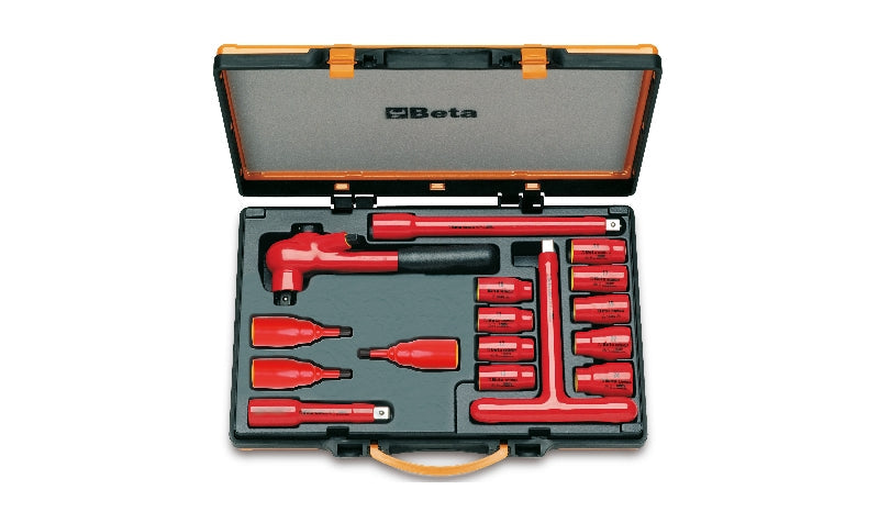 Set 9 chiavi a bussola esagonali 3 chiavi a bussola esagonali maschio e 4 accessori 1/2" Beta 920MQ/C16 Isolamento 1000V