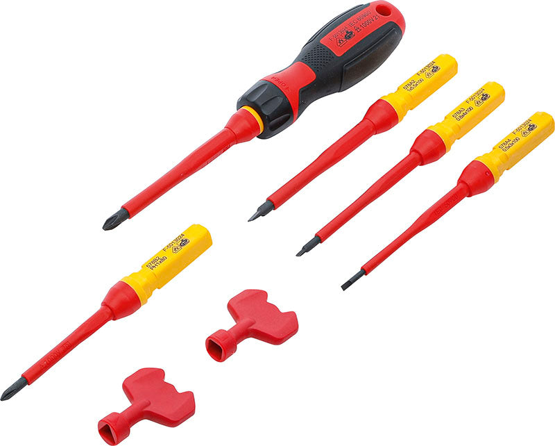 SET 8 PEZZI, CACCIAVITI ISOLATI VDE, CON LAME INTERCAMBIABILI BGS35813
