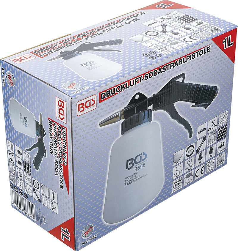 PISTOLA PNEUMATICA PER BICARBONATO DI SODIO, 1 L BGS6655 sabbiatrice