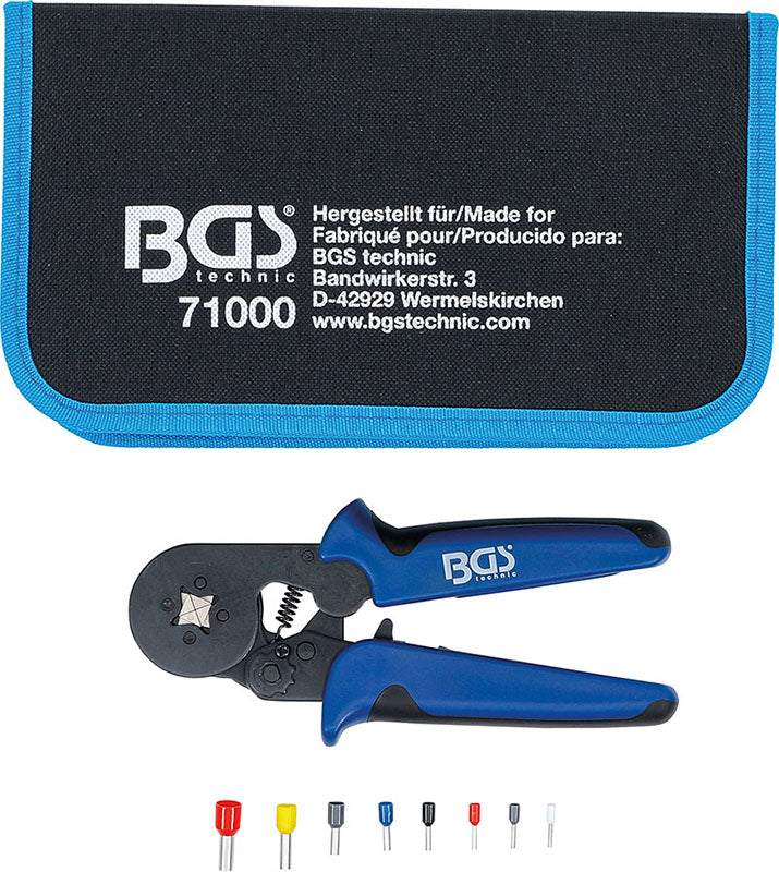 PINZE A CRIMPARE, PER CAPICORDA 0,25 - 10 MM²,CON ASSORTIMENTO DI TERMINALI PER CAVI 0,5 - 10 MM² BGS71000