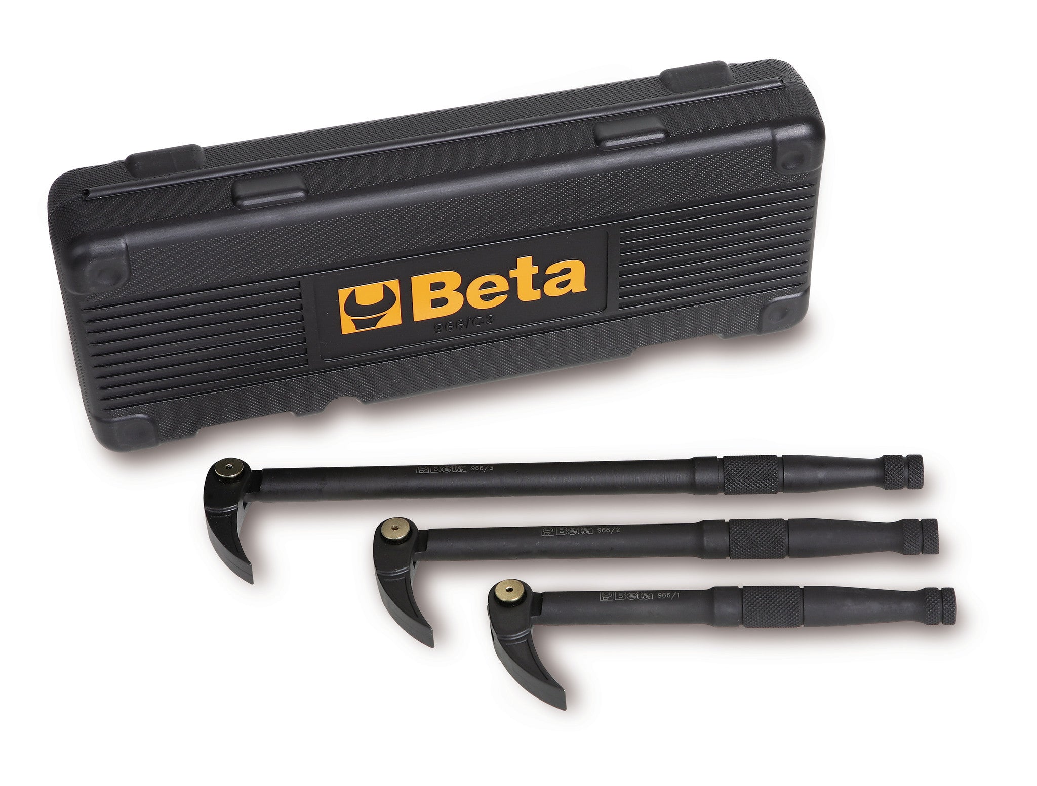 Serie di 3 leve con testa snodata piatta curva Beta 966/C3