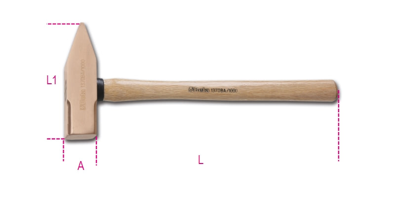 Martelli tipo tedesco antiscintilla manico in legno Beta 1370BA