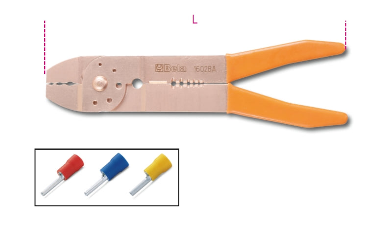 Pinza per capicorda preisolati modello leggero, antiscintilla Beta 1602BA