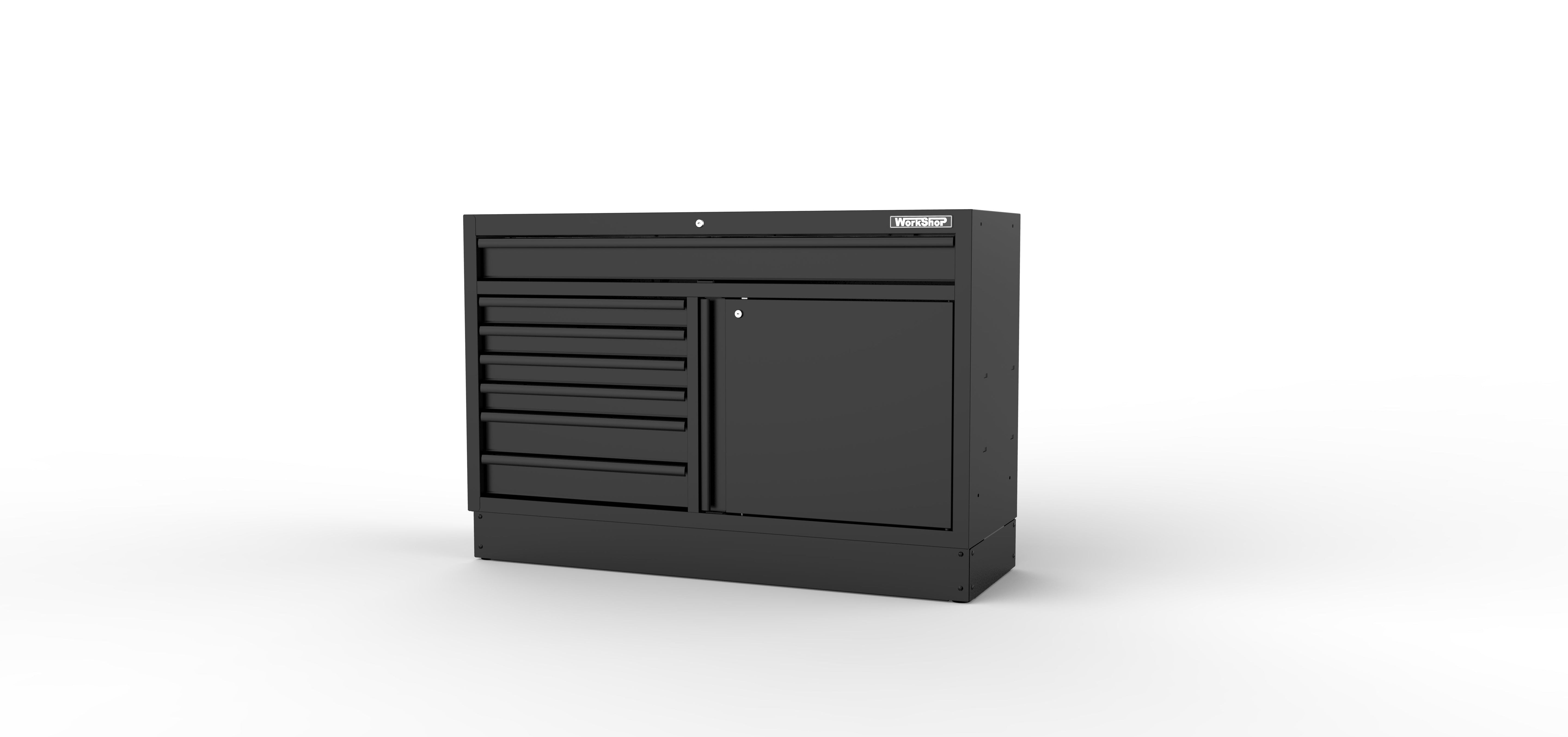 Arredo Officina Workshopitaly MPS 07 inox 2mt. Total Black + set 74 utensili Usag