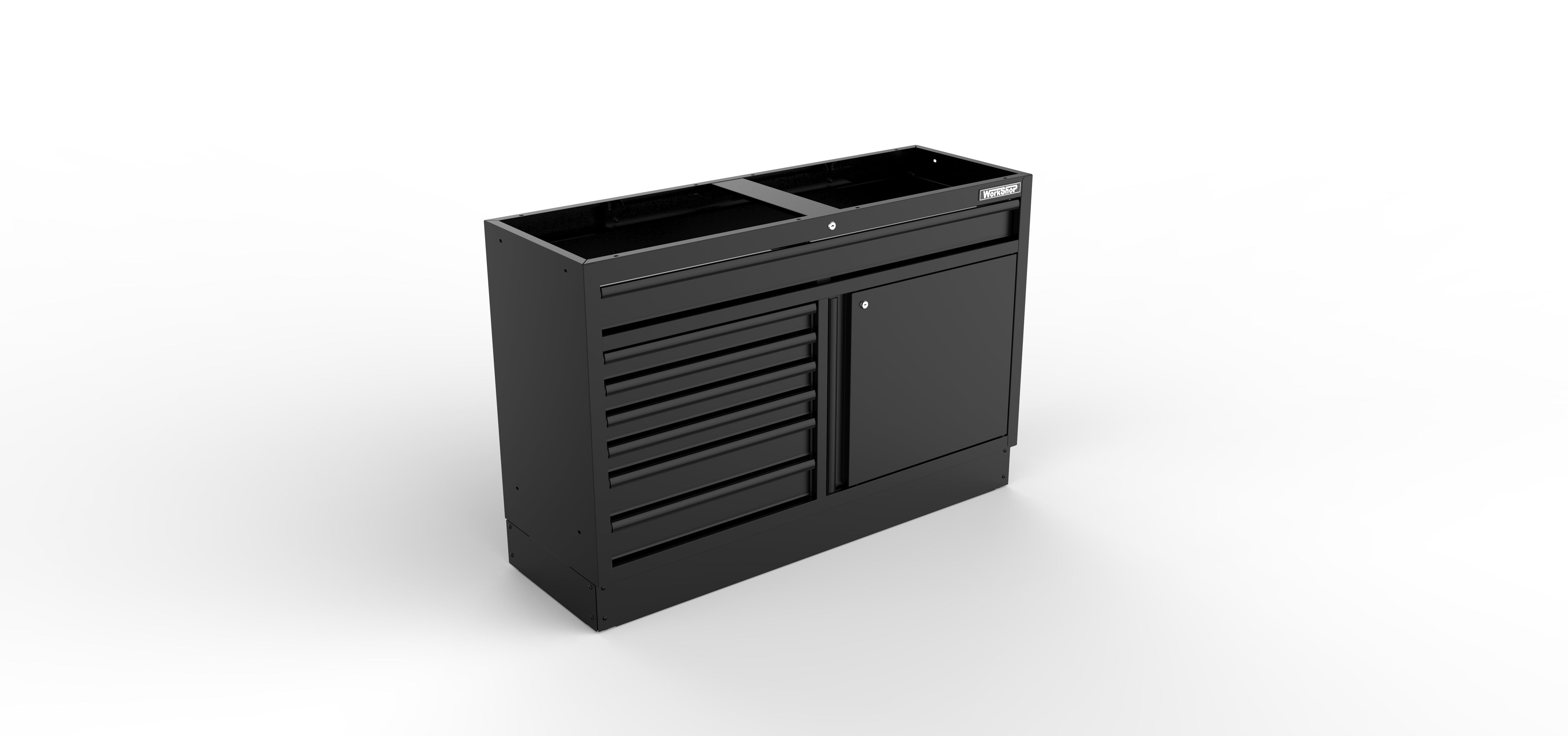 Arredo Officina Workshopitaly MPS 07 inox 2mt. Total Black + set 74 utensili Usag