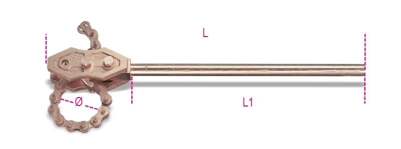 Giratubi reversibili a catena modello pesante antiscintilla Beta 386BA