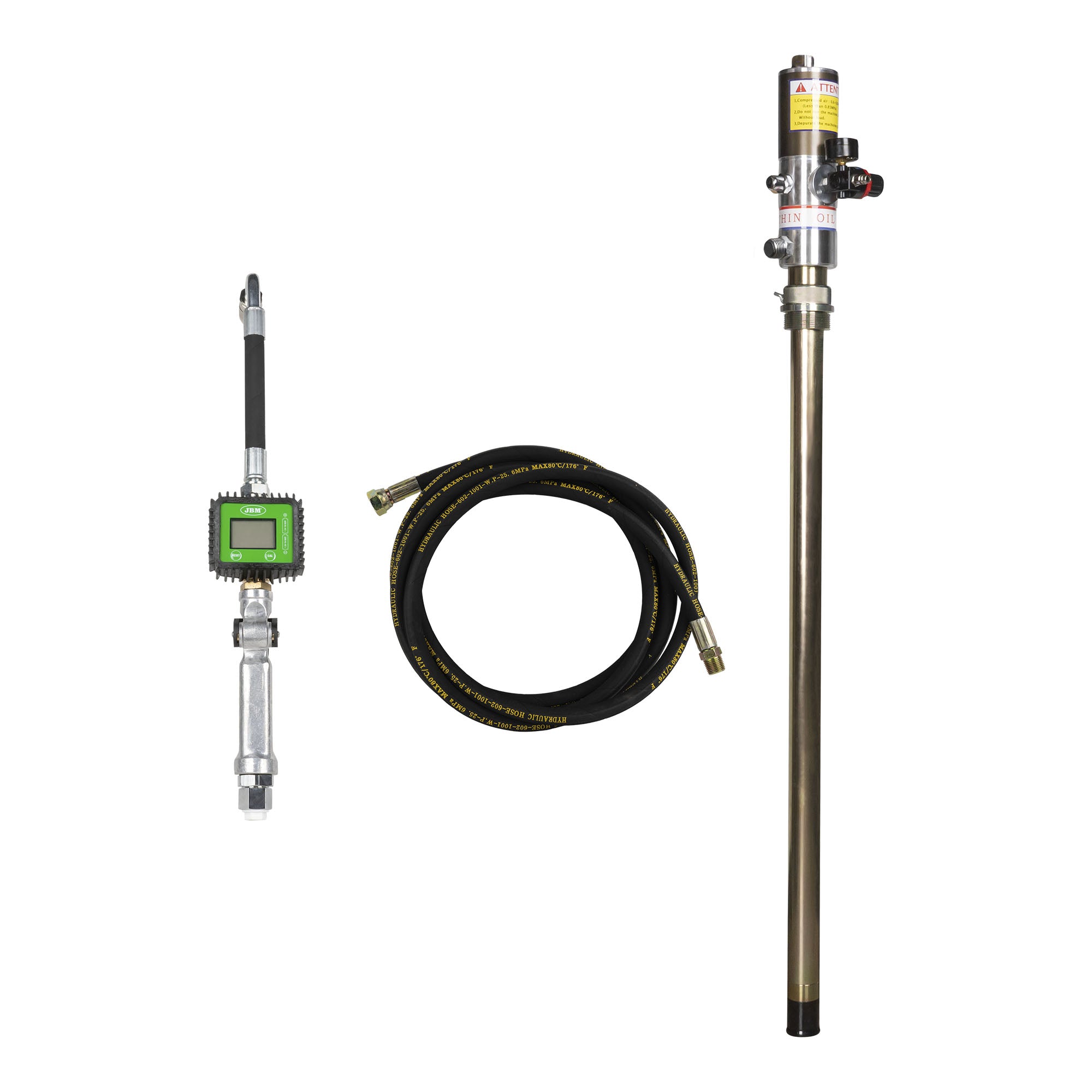 KIT DI POMPA DELL'OLIO + TUBO + PISTOLA EROGAZIONE OLIO DIGITALE 50935 JBM