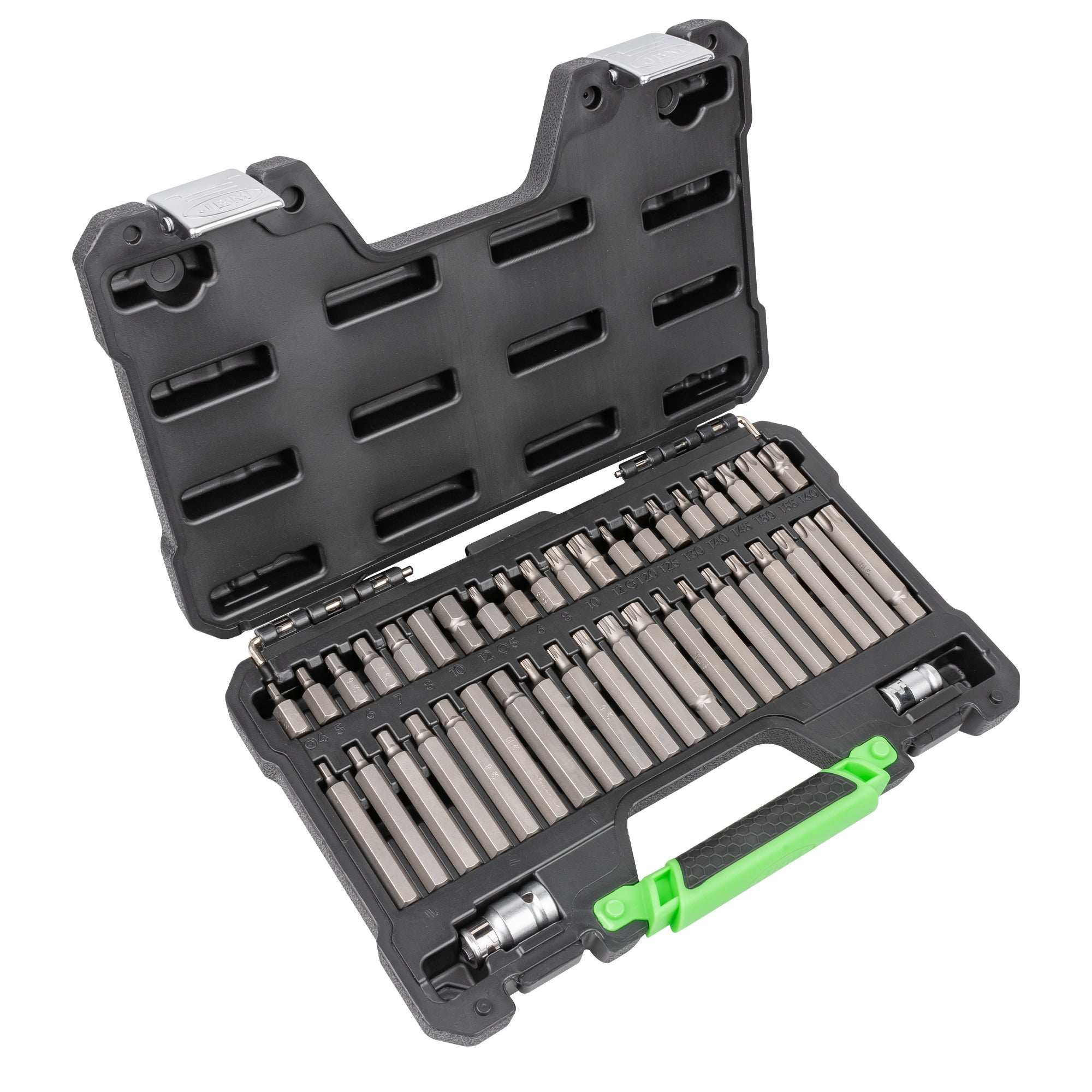 VALIGETTA DI 42 PEZZI CON INSERTI ESAGONALI, A 12 CANTI E TORX 1/2" E 3/8" 50983 JBM