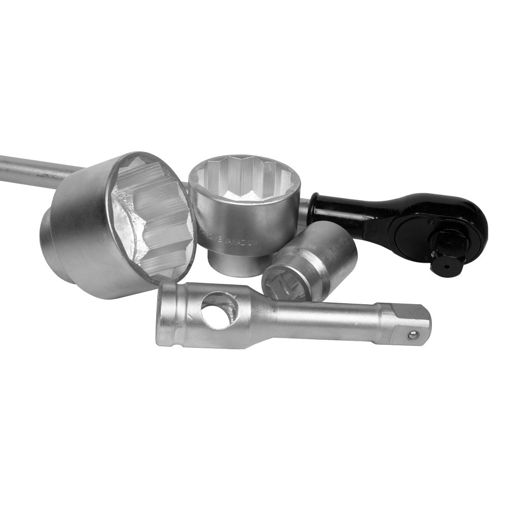 SET METALLICO DA 21 PEZZI CON BUSSOLE A 12 PUNTE DA 1" – FINITURA ZINCATA 51855 JBM