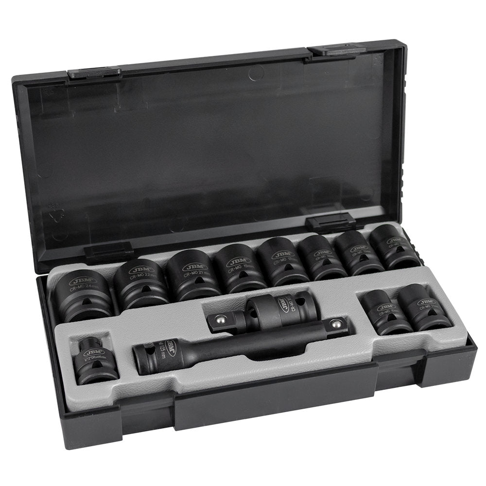 SET DI 13 BUSSOLE PNEUMATICHE DA 1/2” ESAGONALI  + ADATTATORI 52341 JBM