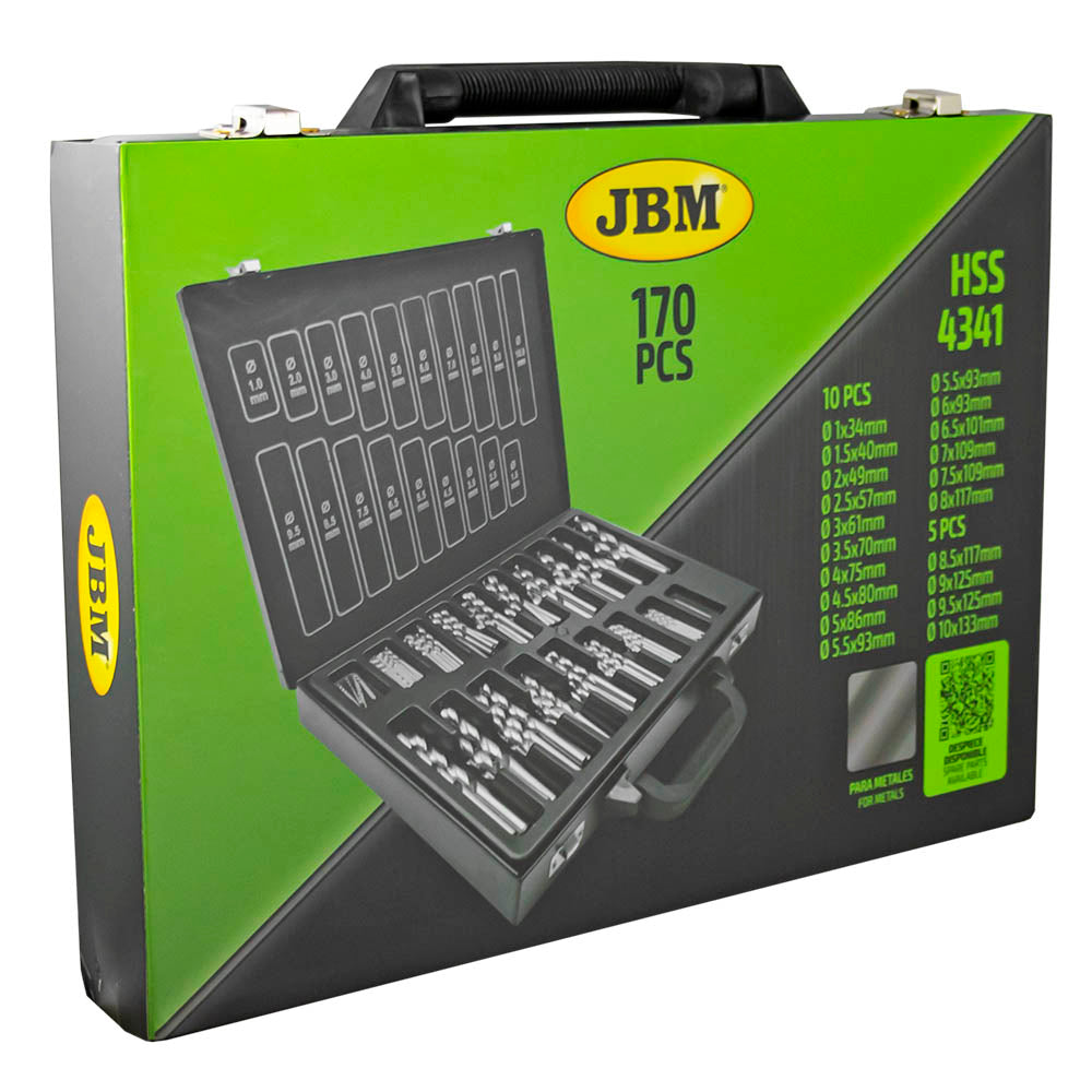 SET DI PUNTE AD ELICA HSS 4341, 1-10 MM 53852 JBM