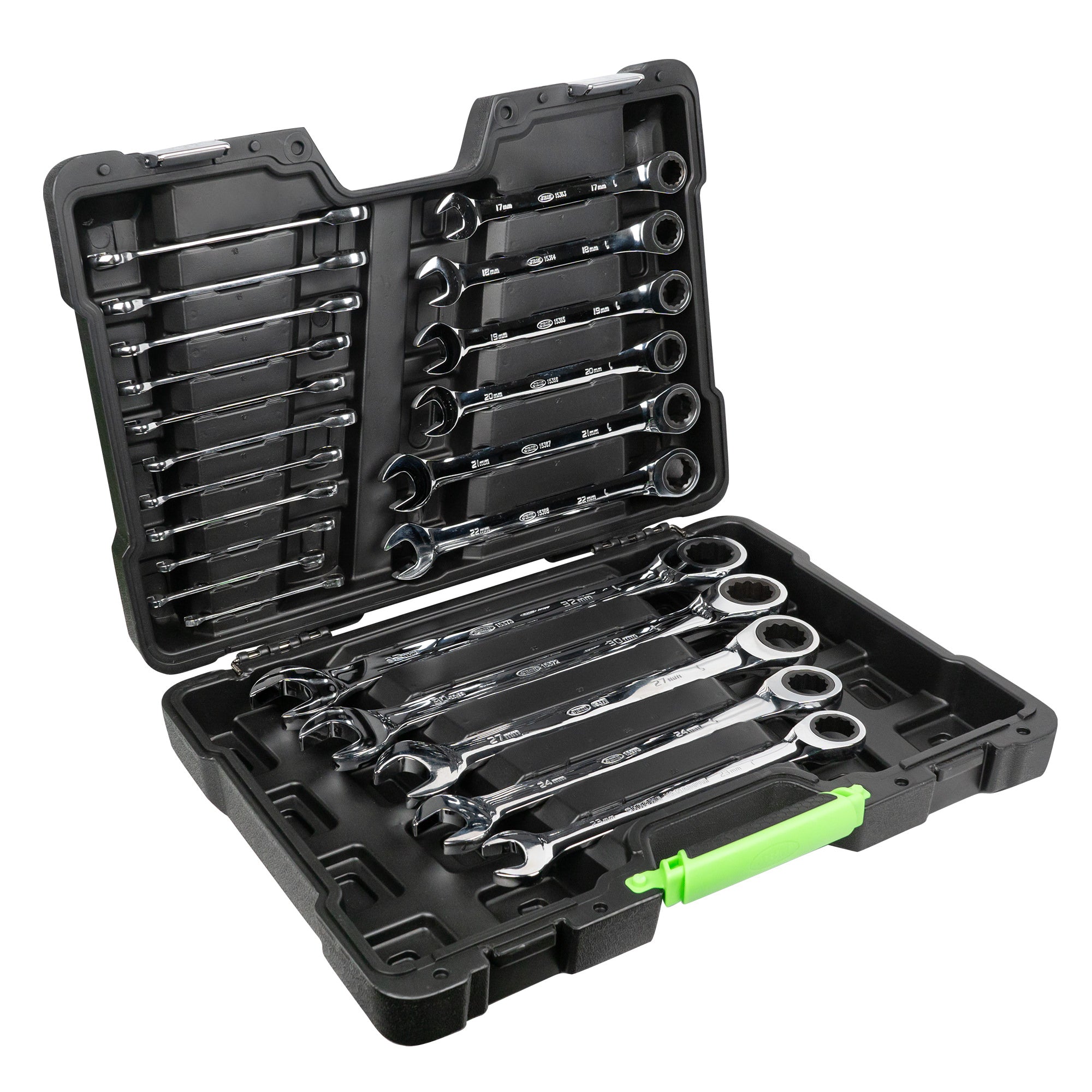 SET DI 22 CHIAVI COMBINATE CON CRICCHETTO IN VALIGETTA 54041 JBM