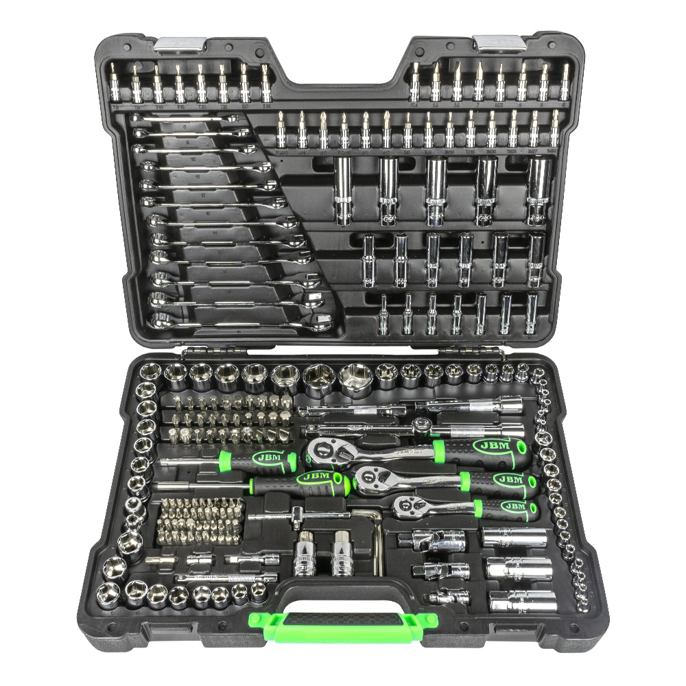 VALIGETTA DI UTENSILI DA 216 PEZZI 54045  + 50818 MARTINETTO IDRAULICO A CARRELLO 3,5T + 53779 JBM + MACCHINA DEL CAFFE