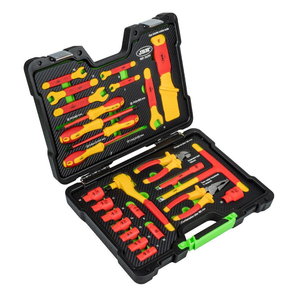 PROMO SET DI UTENSILI CON ISOLAMENTO VDE 54091 + 54114 + 54129 JBM SERIE400