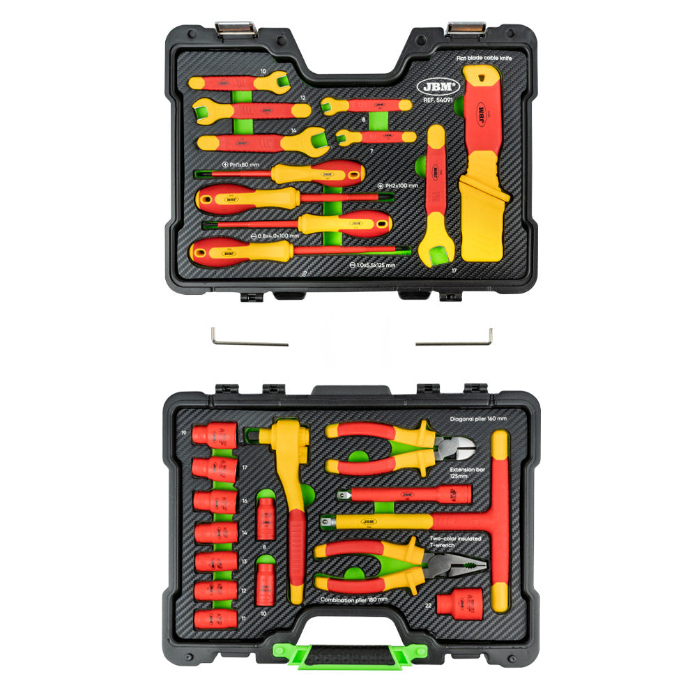 PROMO SET DI UTENSILI CON ISOLAMENTO VDE 54091 + 54114 + 54129 JBM SERIE400