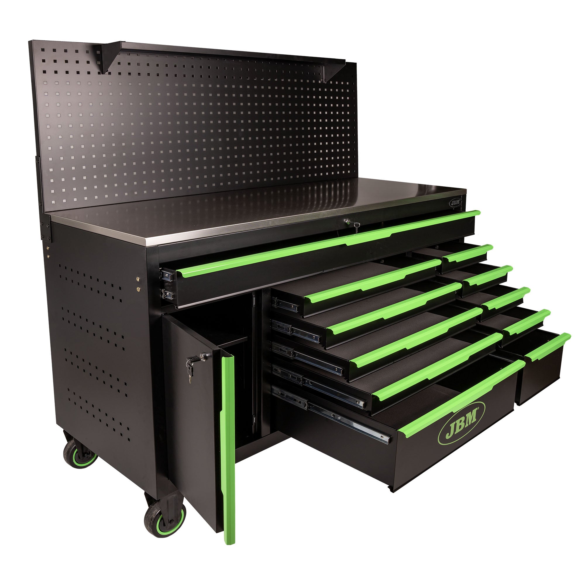 CARRELLO CON 11 CASSETTI E PANNELLO FORATO - VUOTO 54510 JBM